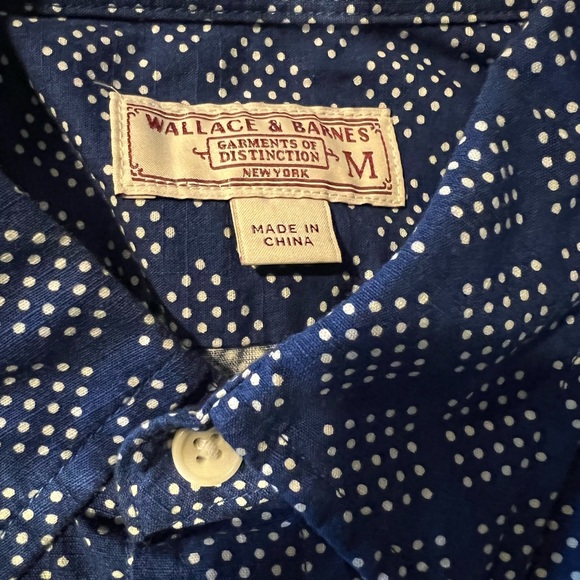 J.Crew Wallace & Barnes Blue Diamond Polka Dot Button-up shirt - Picture 3 of 3